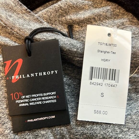 NWT n:Philanthropy Shanghai Tee Heather Grey Size S NWT - Picture 7 of 10